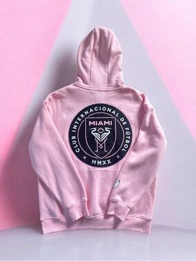 Pink Pullover Hoodie Club Internacional De Fútbol